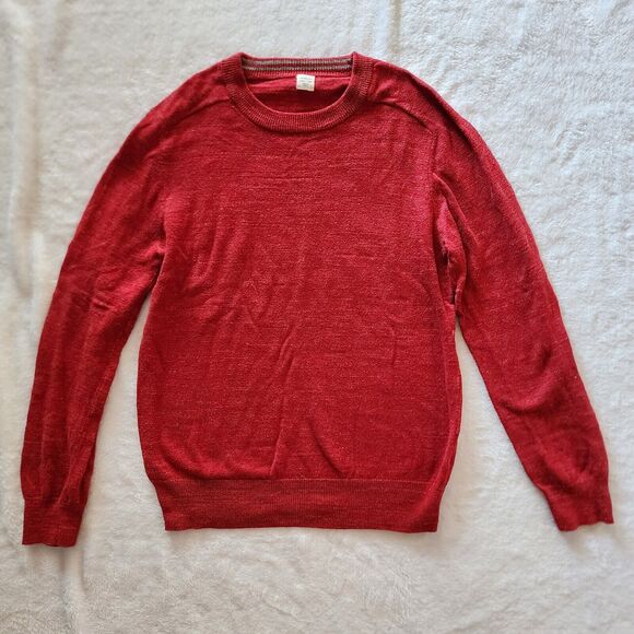 Crewcuts Size 14 J.Crew Boys Sweater Red 100% Cotton Crewneck Long Sleeve Kids - Picture 1 of 6